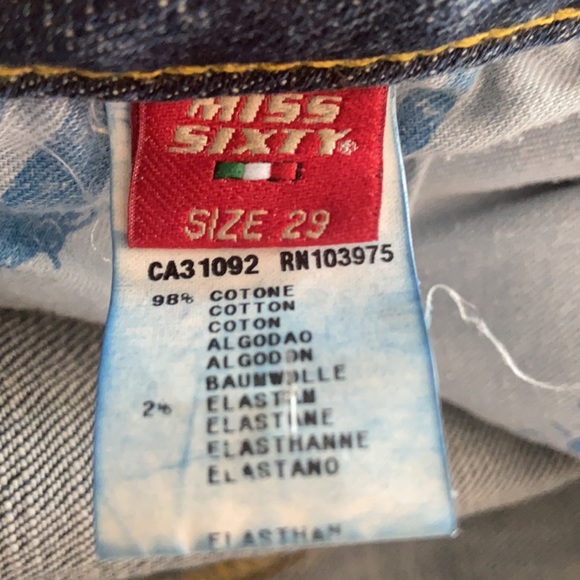 GENTLY USED Miss Sixty extra low ty jeans - Picture 3 of 6